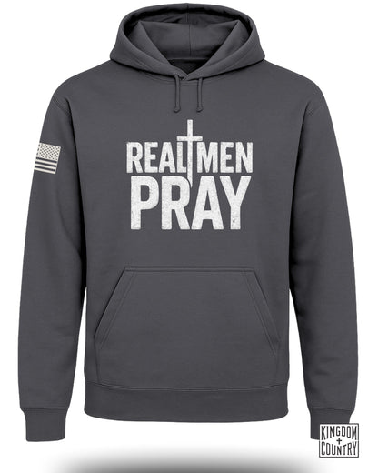 Real Men Pray Hoodie with Patriotic Design