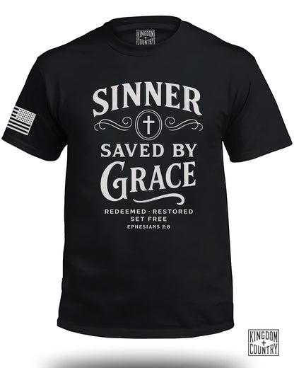 Sinner Saved by Grace Christian Faith T-Shirt product
