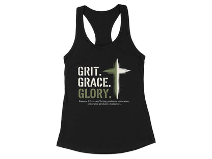 Grit Grace Glory Motivational Quote Tank Top Product
