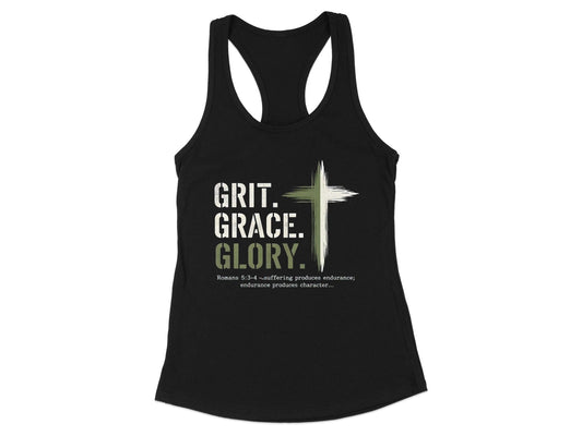 Grit Grace Glory Motivational Quote Tank Top Product