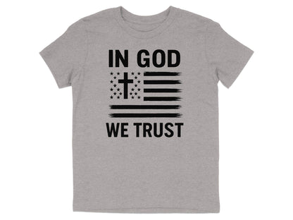 In God We Trust Flag Cross T-Shirt design