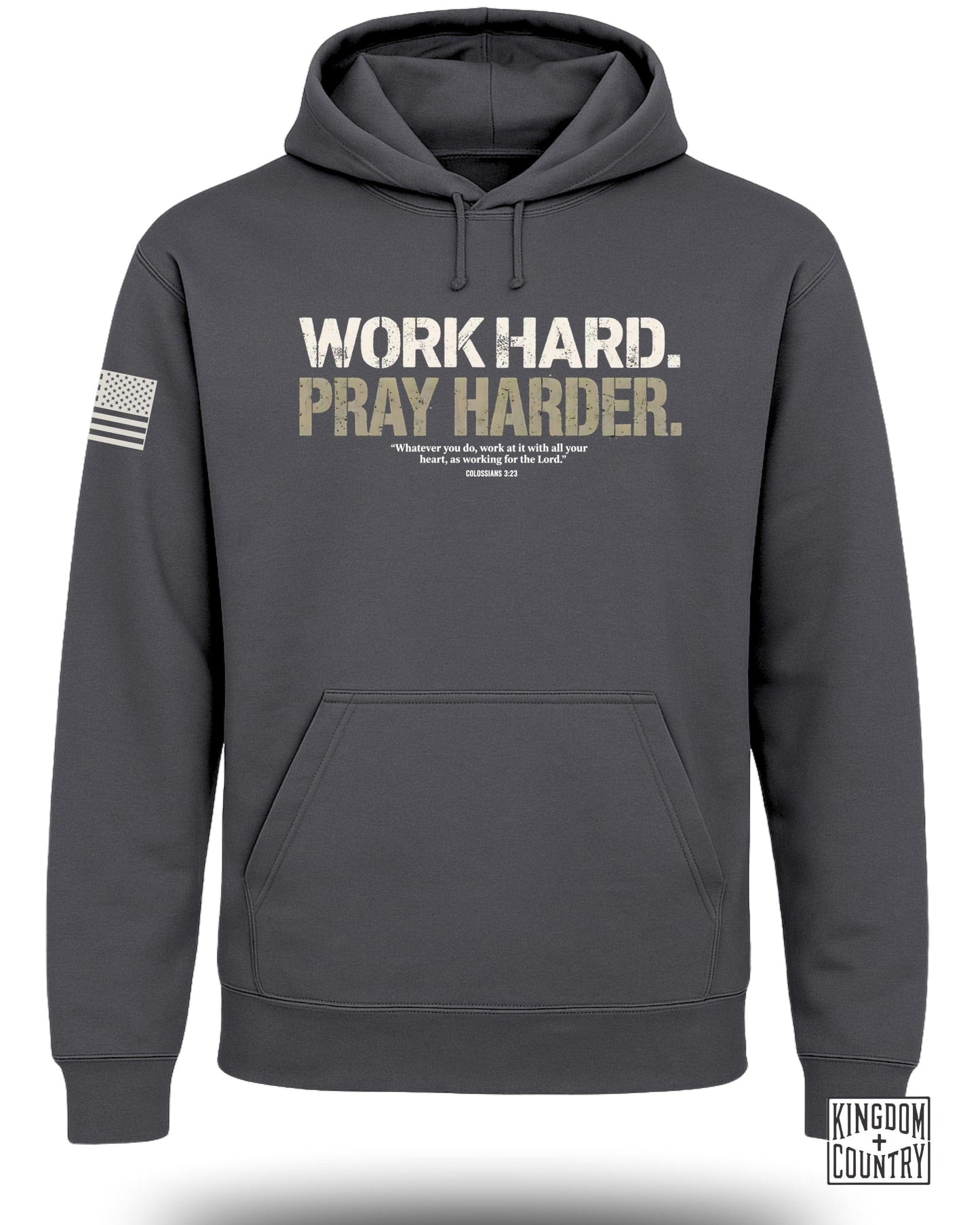 Work Hard Pray Harder Inspirational Hoodie