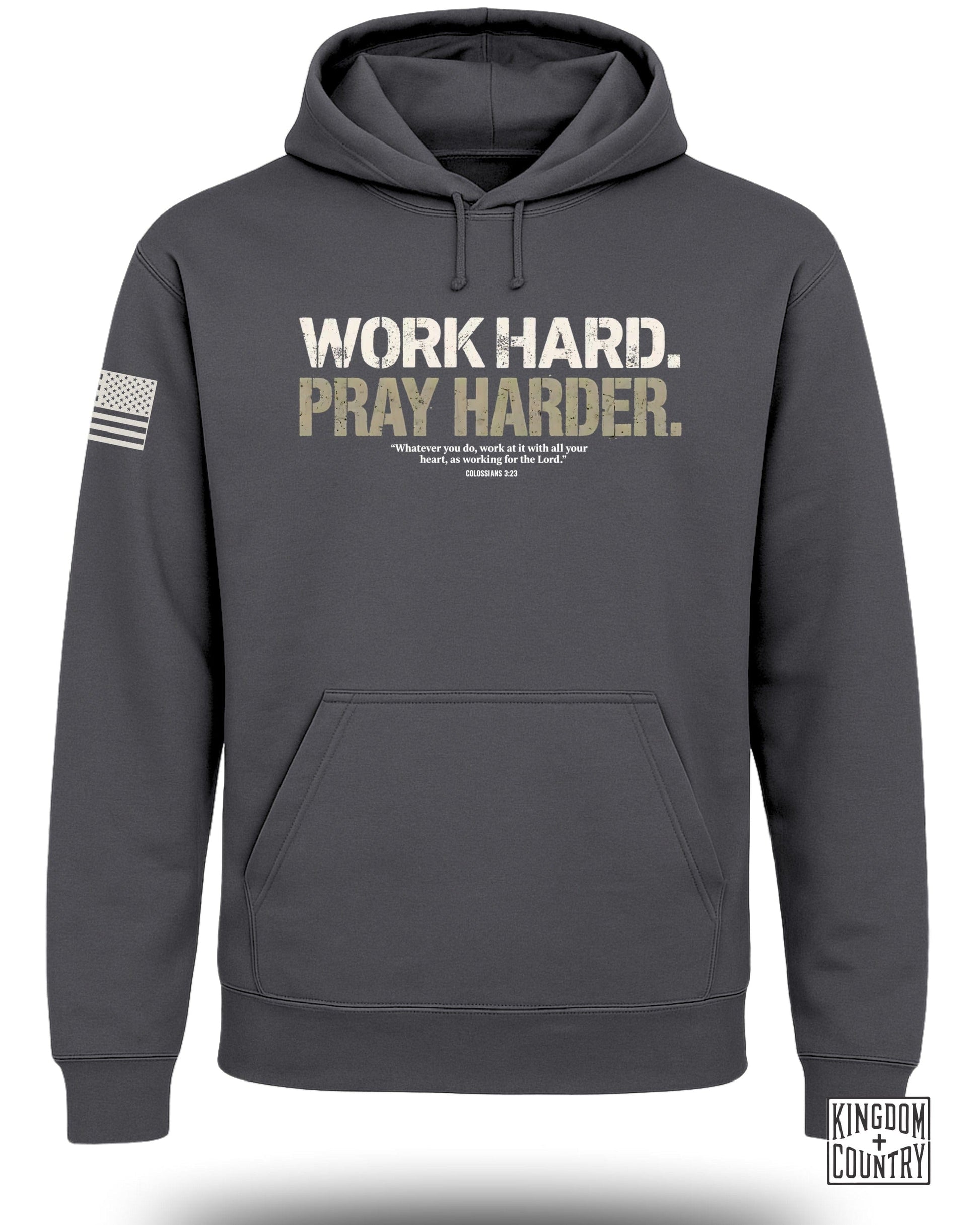 Work Hard Pray Harder Inspirational Hoodie