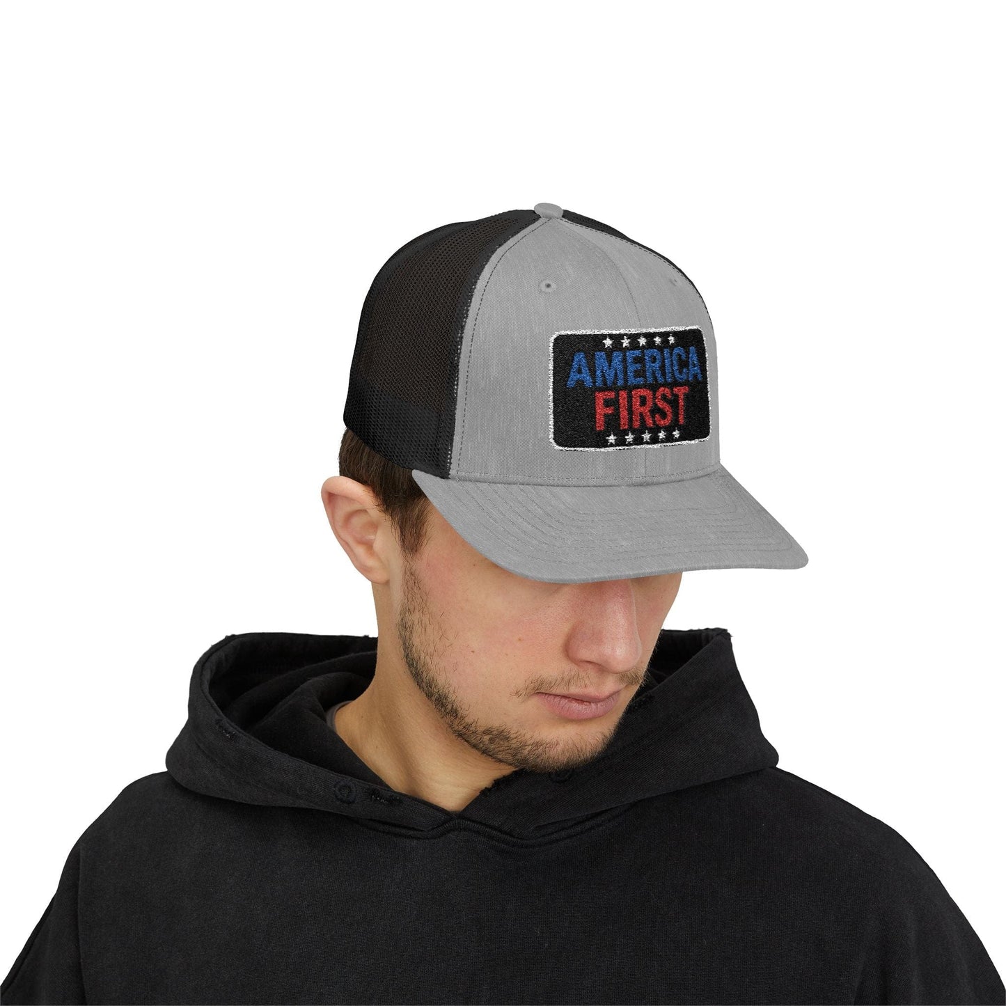 America First Snapback Trucker Cap