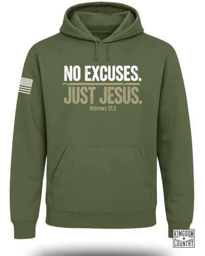 No Excuses Just Jesus Hebrews 12:2 Hoodie