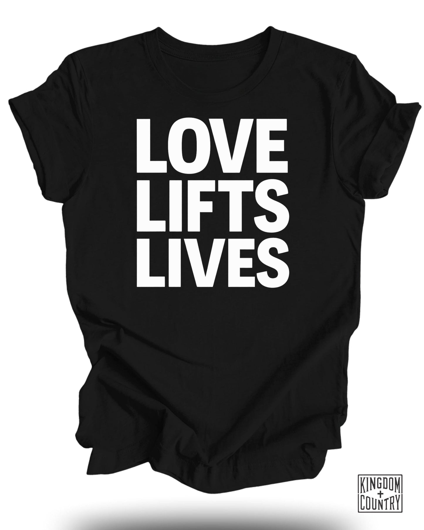 Love Lifts Lives Statement Black T-Shirt product