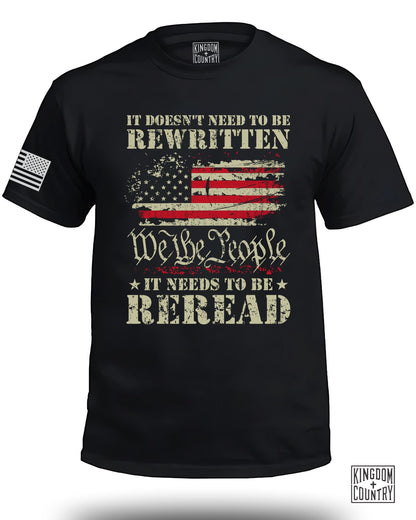 Patriotic Reread We The People Graphic T-Shirt