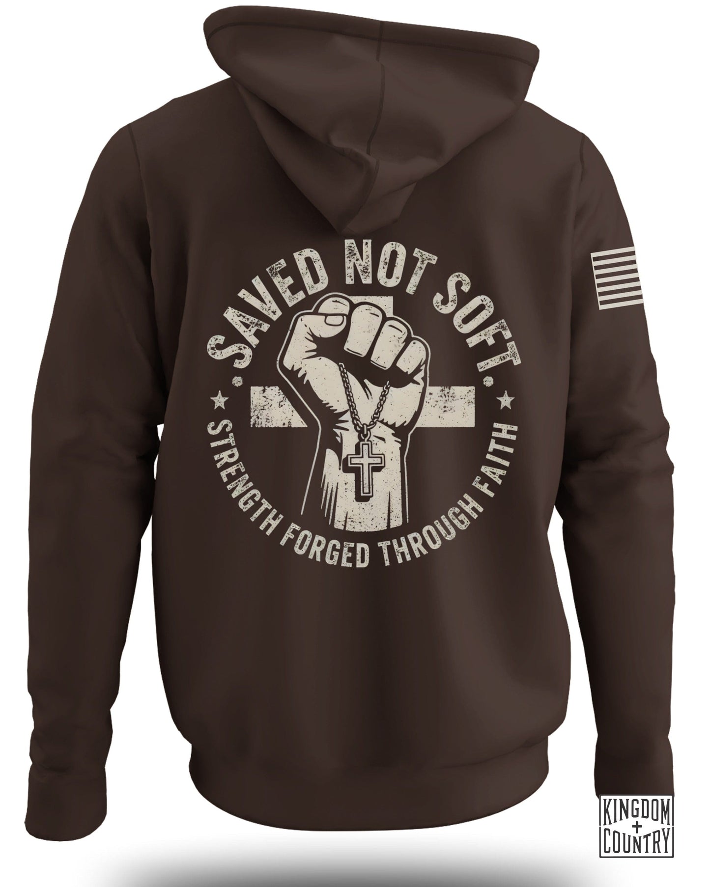 Saved Not Soft Strength Forged Through Faith Hoodie