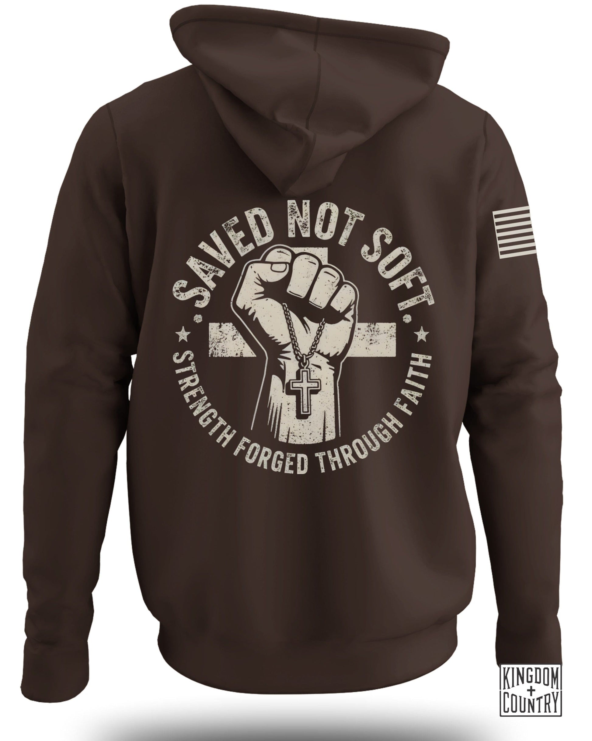 Saved Not Soft Strength Forged Through Faith Hoodie