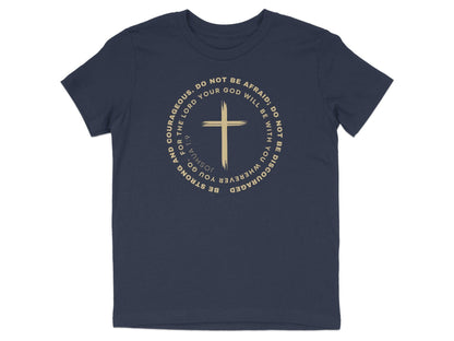 Be Strong Joshua 1:9 Cross Christian T-Shirt