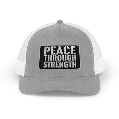 Peace Through Strength Snapback Trucker Cap