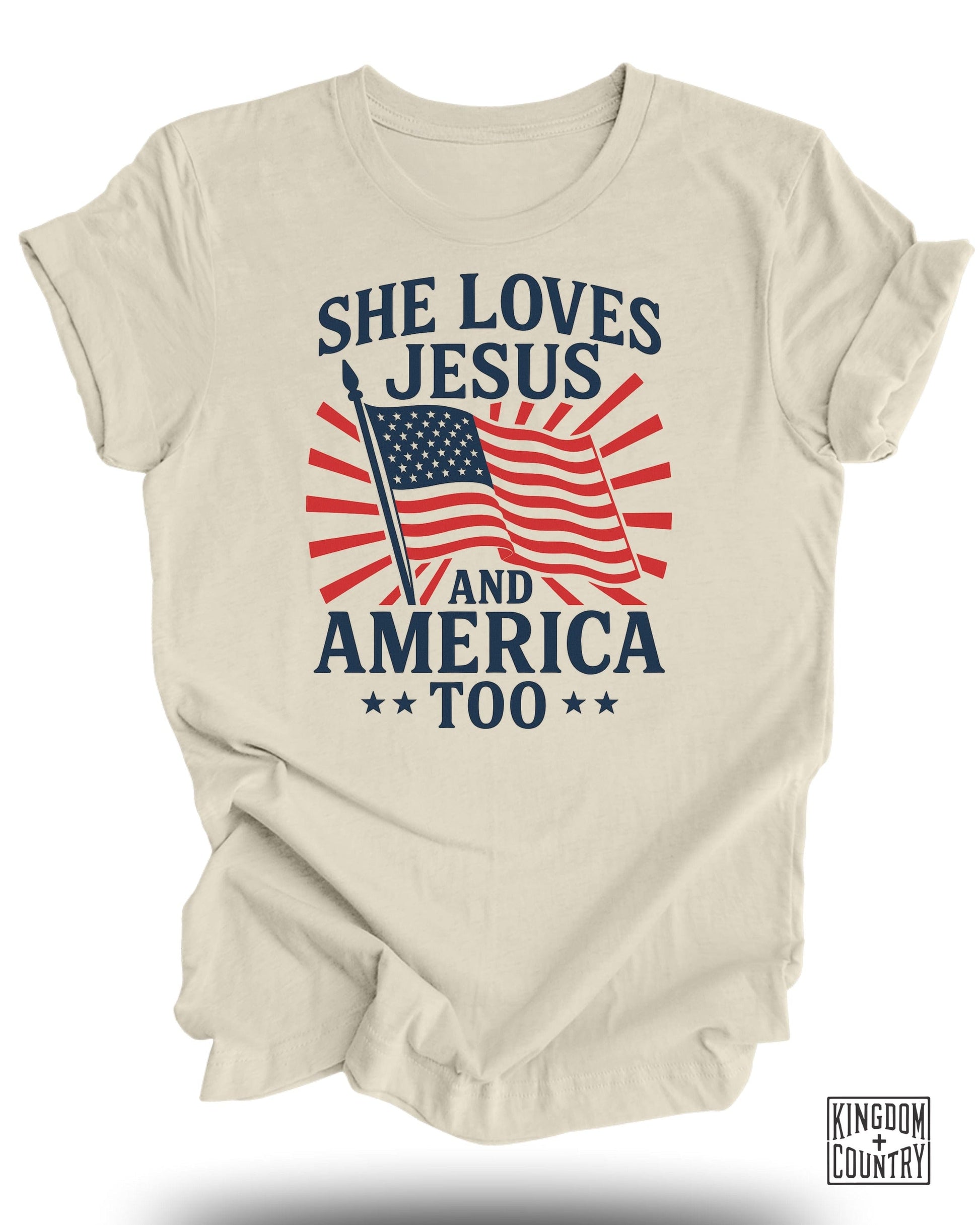 She Loves Jesus and America Too T-Shirt product