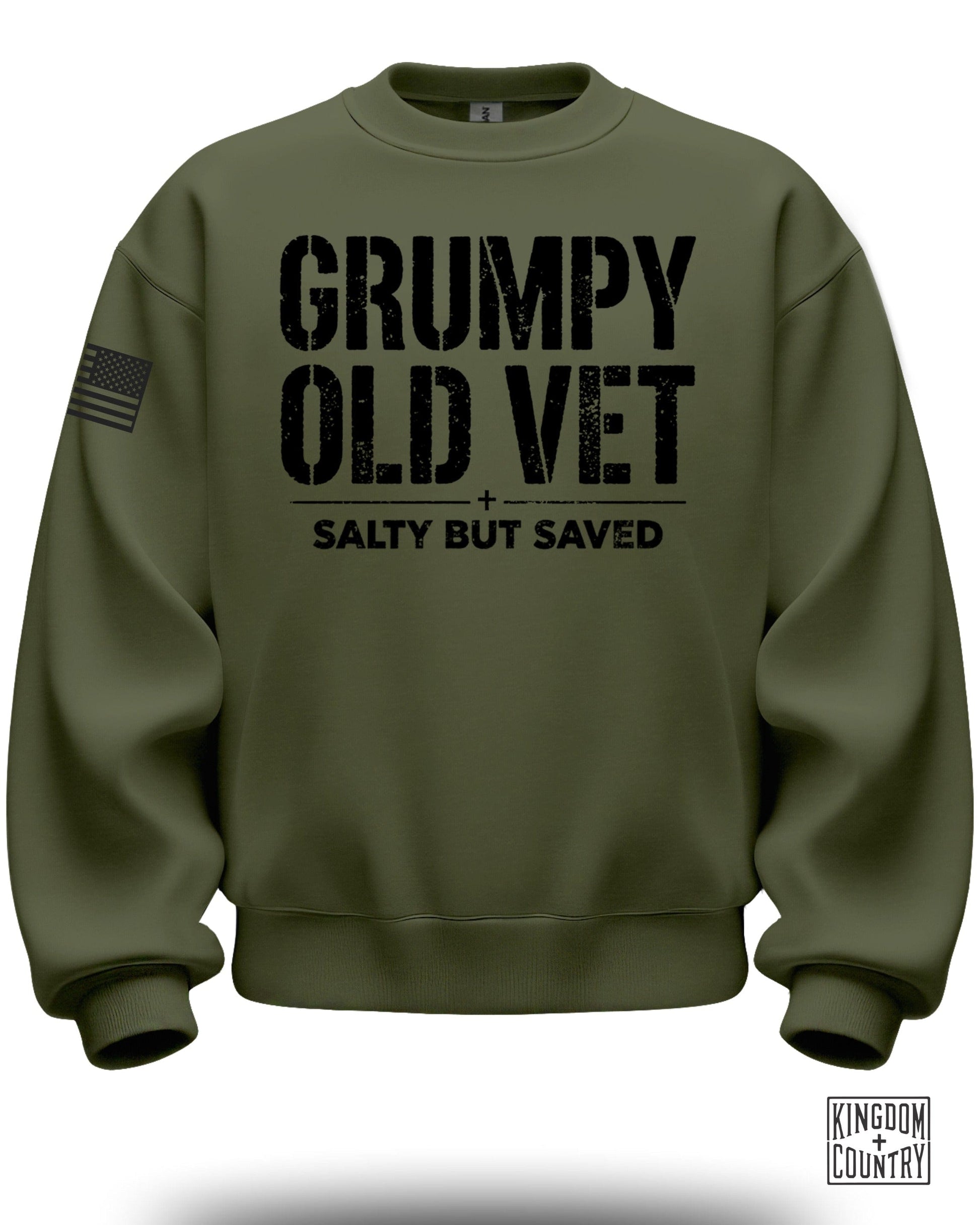 GRUMPY OLD VET SALTY BUT SAVED graphic product