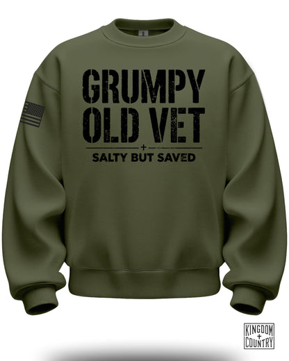 GRUMPY OLD VET SALTY BUT SAVED graphic product