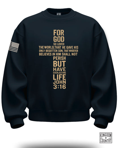 John 3:16 Verse Design on Sweatshirt