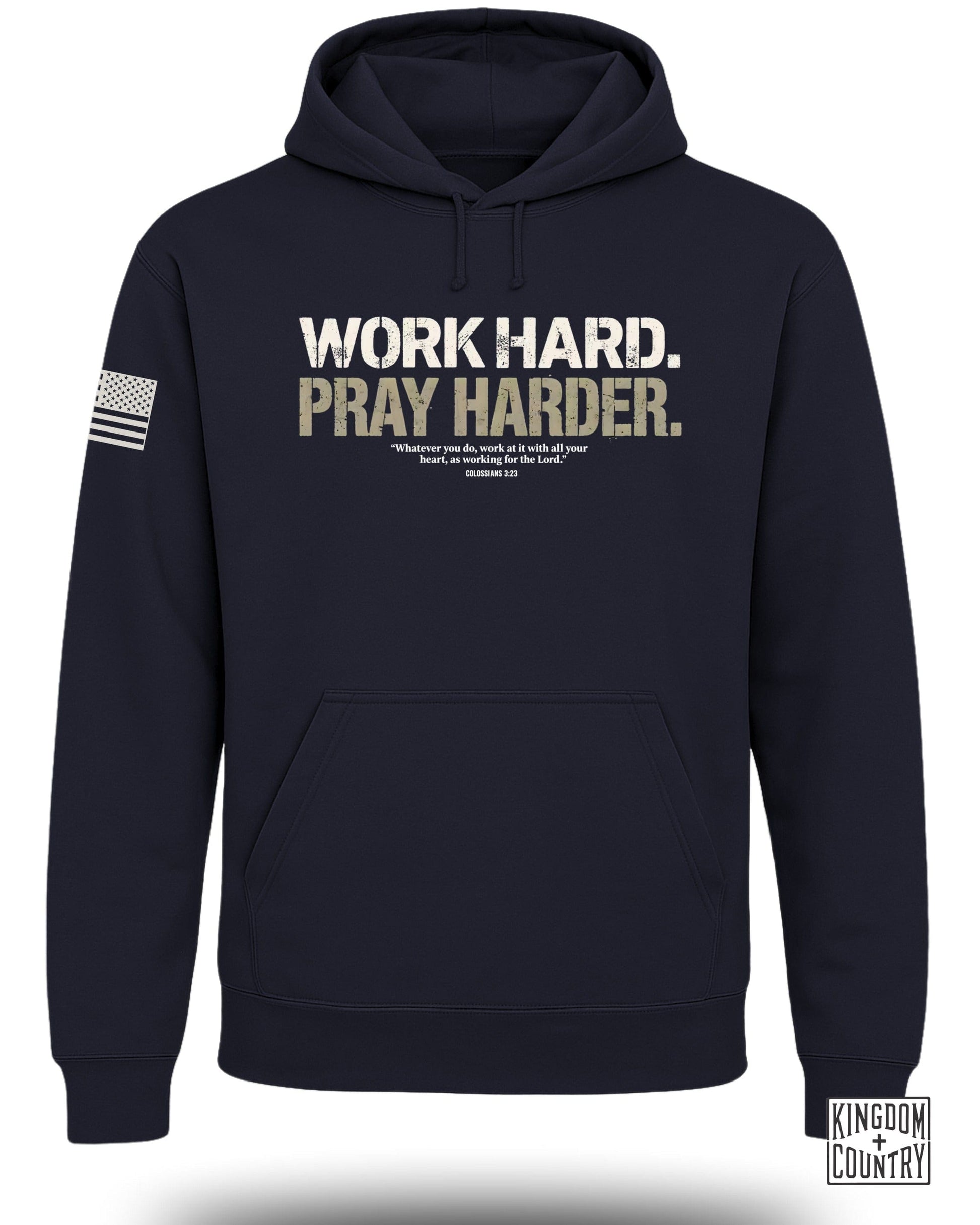 Work Hard Pray Harder Motivational Hoodie