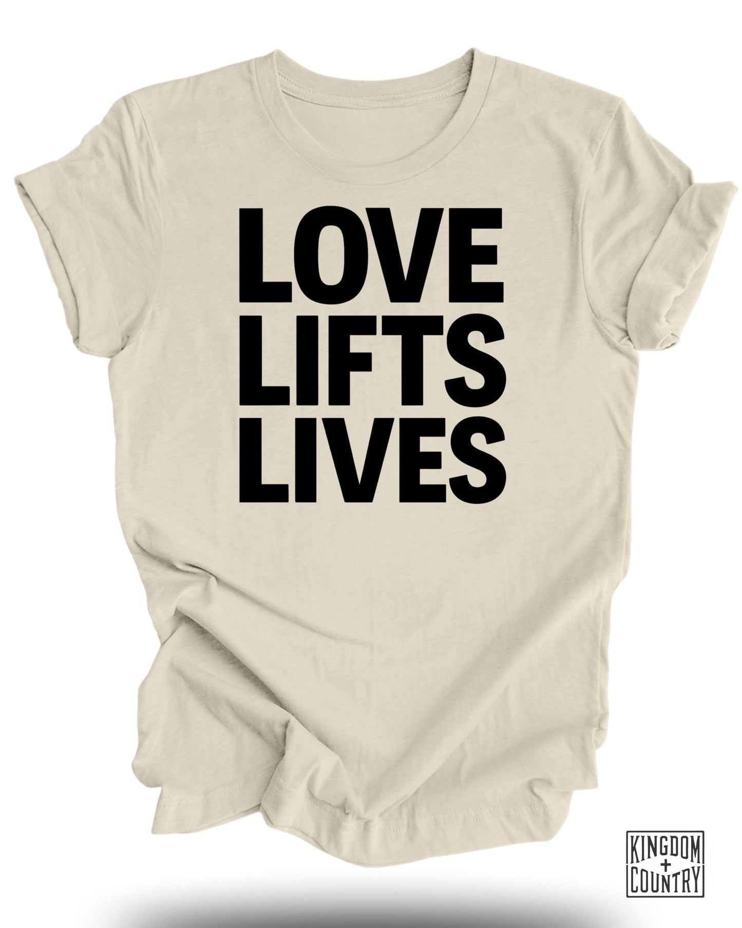 LOVE LIFTS LIVES bold graphic print product type