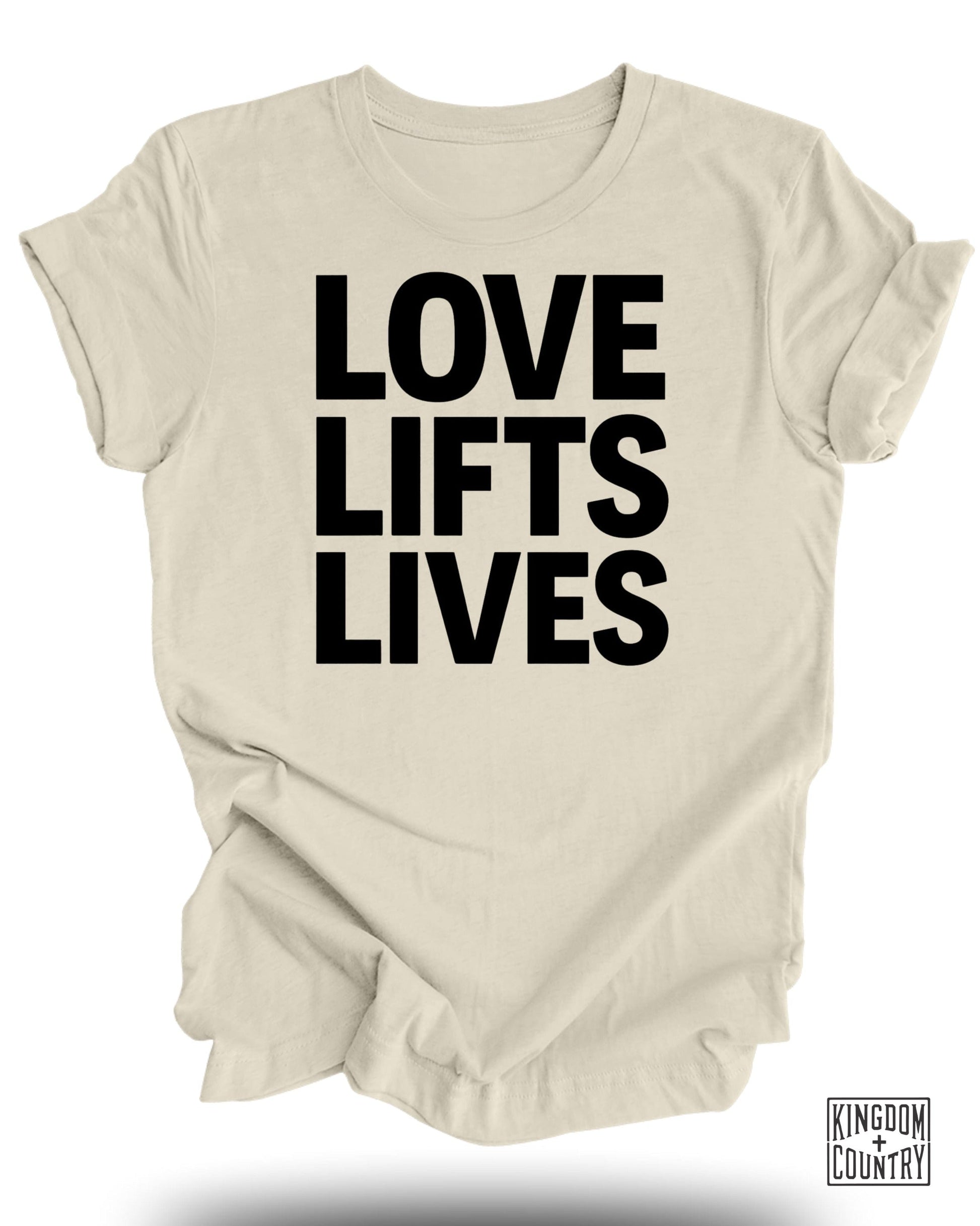 LOVE LIFTS LIVES bold graphic print product type