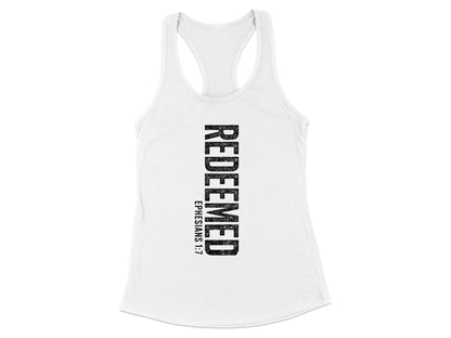 Redeemed Ephesians 1:7 White Tank Top product type