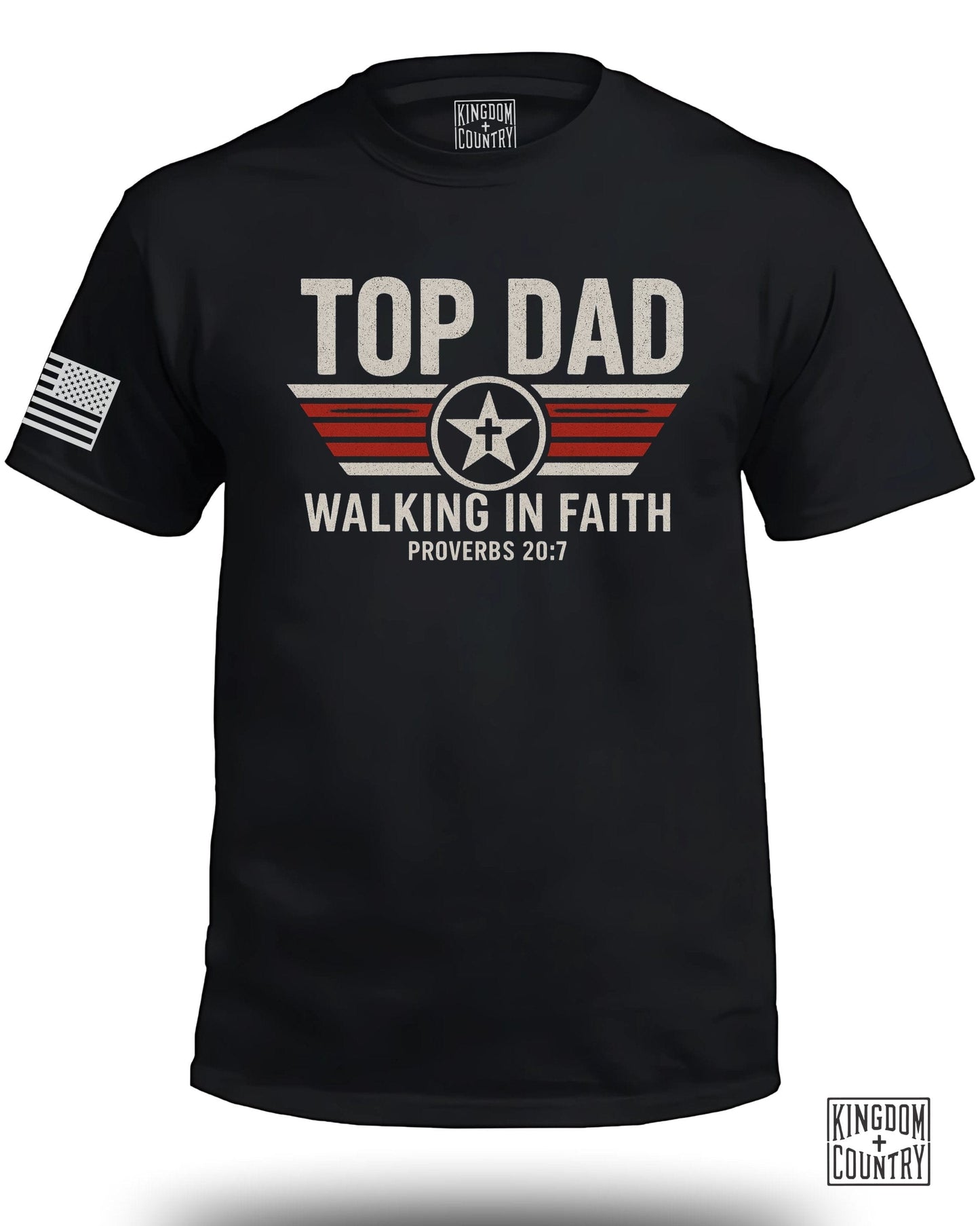 Top Dad Walking In Faith Proverbs 20:7 T-shirt product