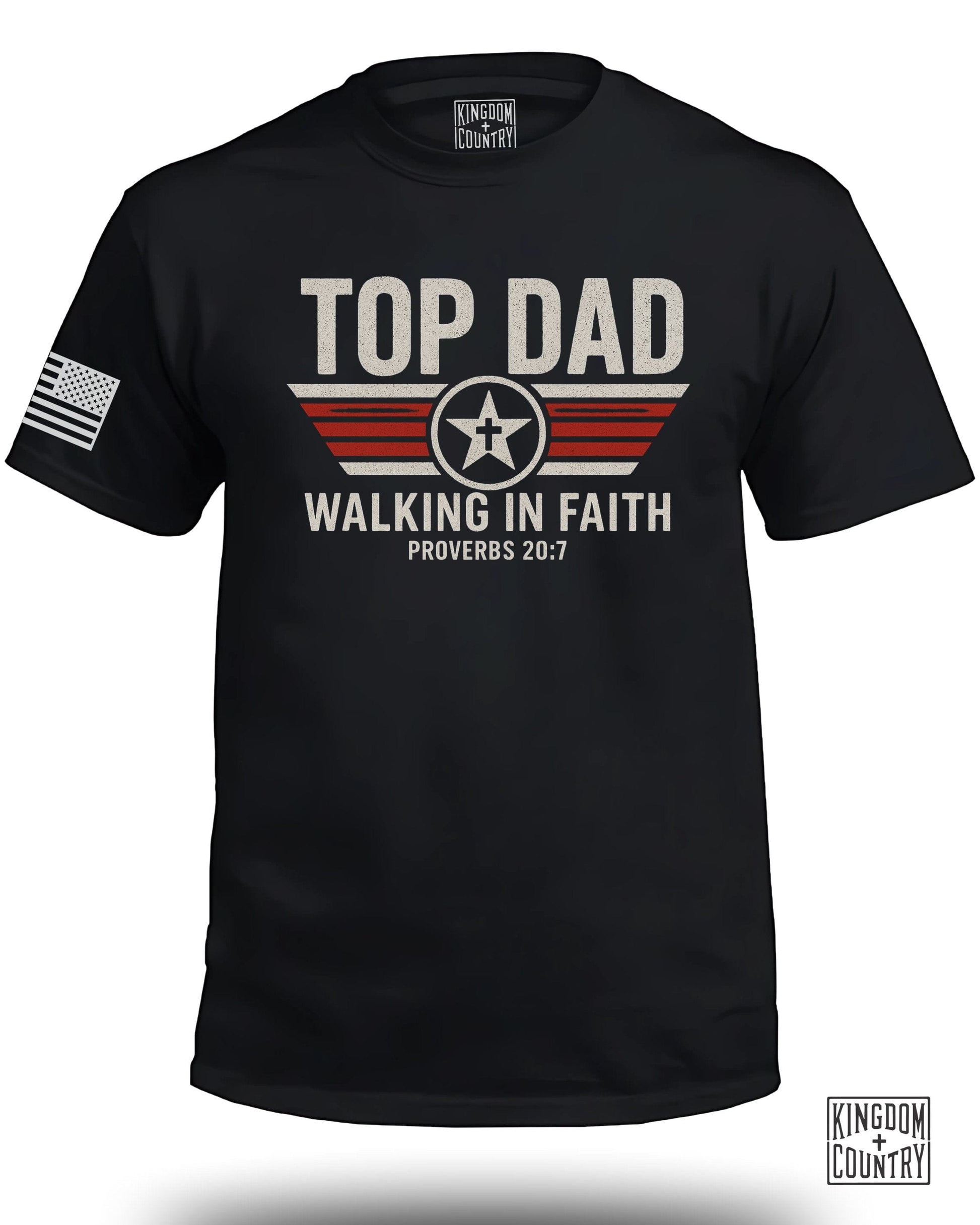 Top Dad Walking In Faith Proverbs 20:7 T-shirt product