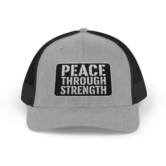 Peace Through Strength Snapback Trucker Cap