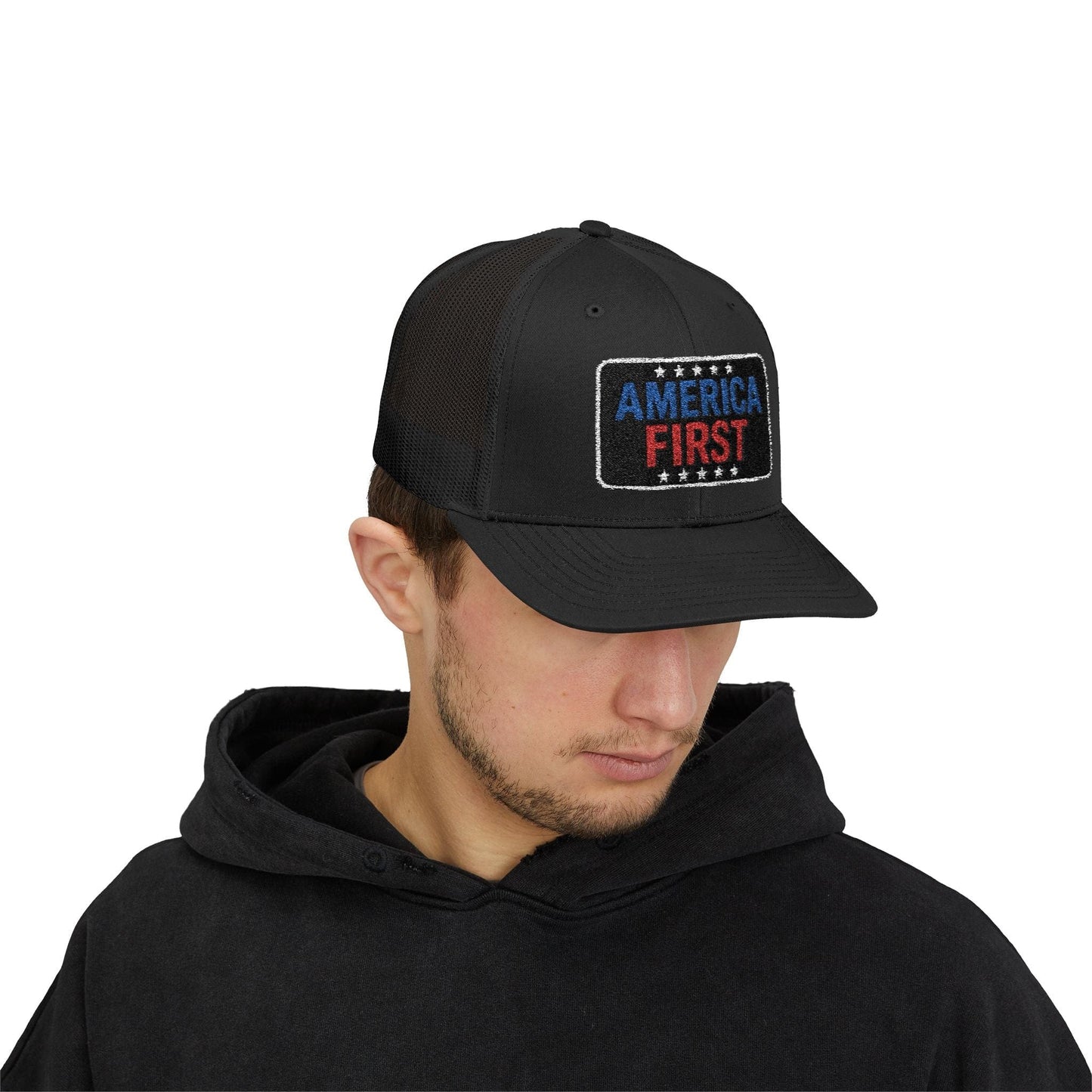 America First Snapback Trucker Cap
