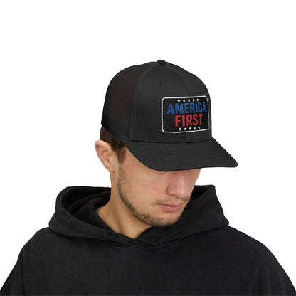 America First Snapback Trucker Cap