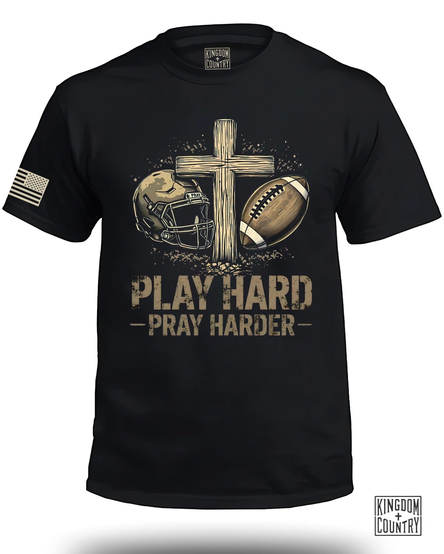 Play Hard Pray Harder Football T-shirt product type