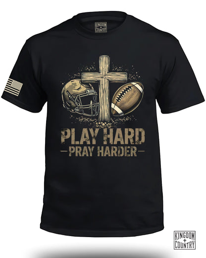 Play Hard Pray Harder Football T-shirt product type