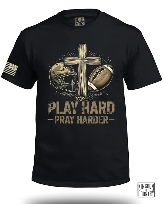 Play Hard Pray Harder Football T-shirt product type