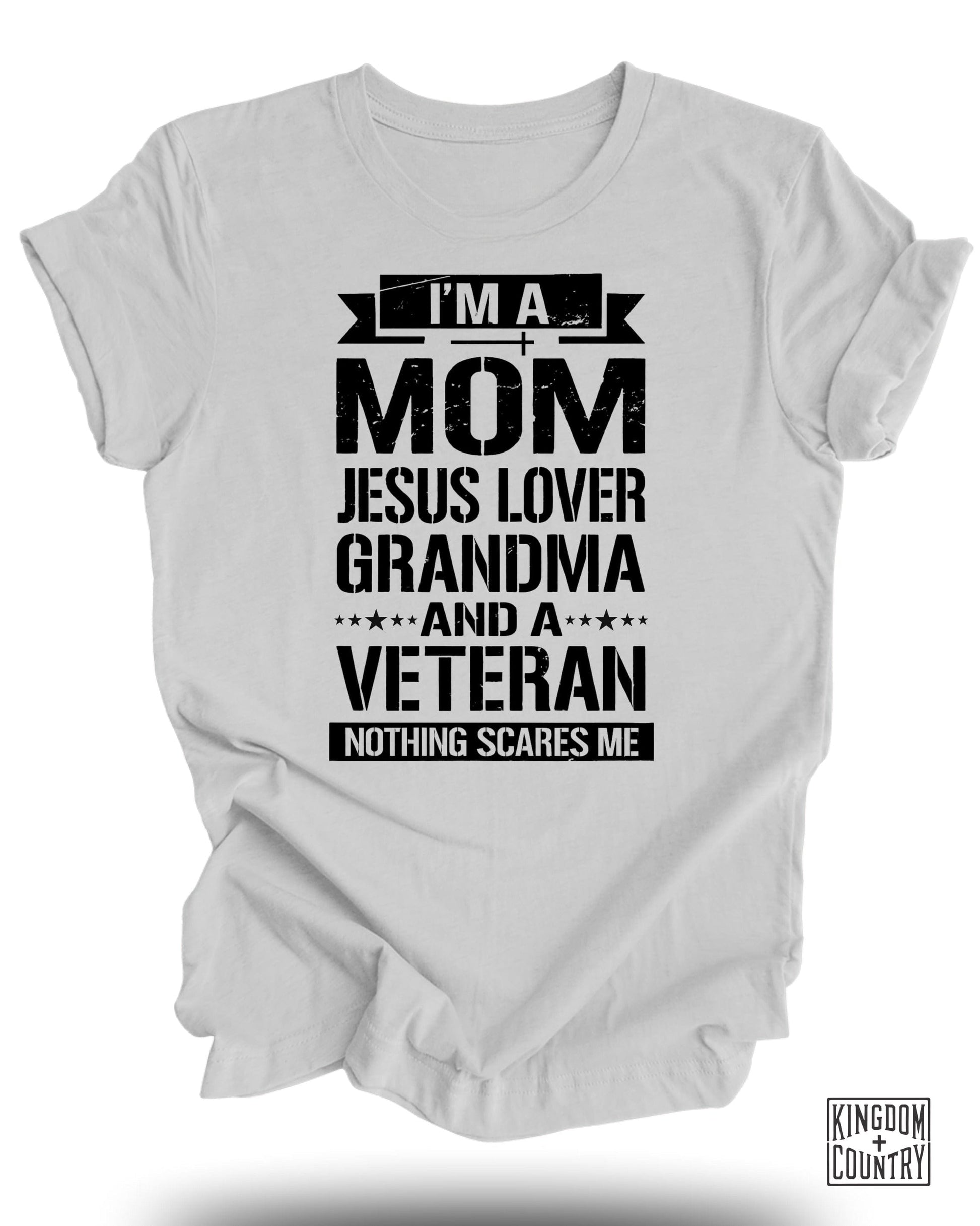 I'm a Mom Jesus Lover Grandma Veteran Shirt product