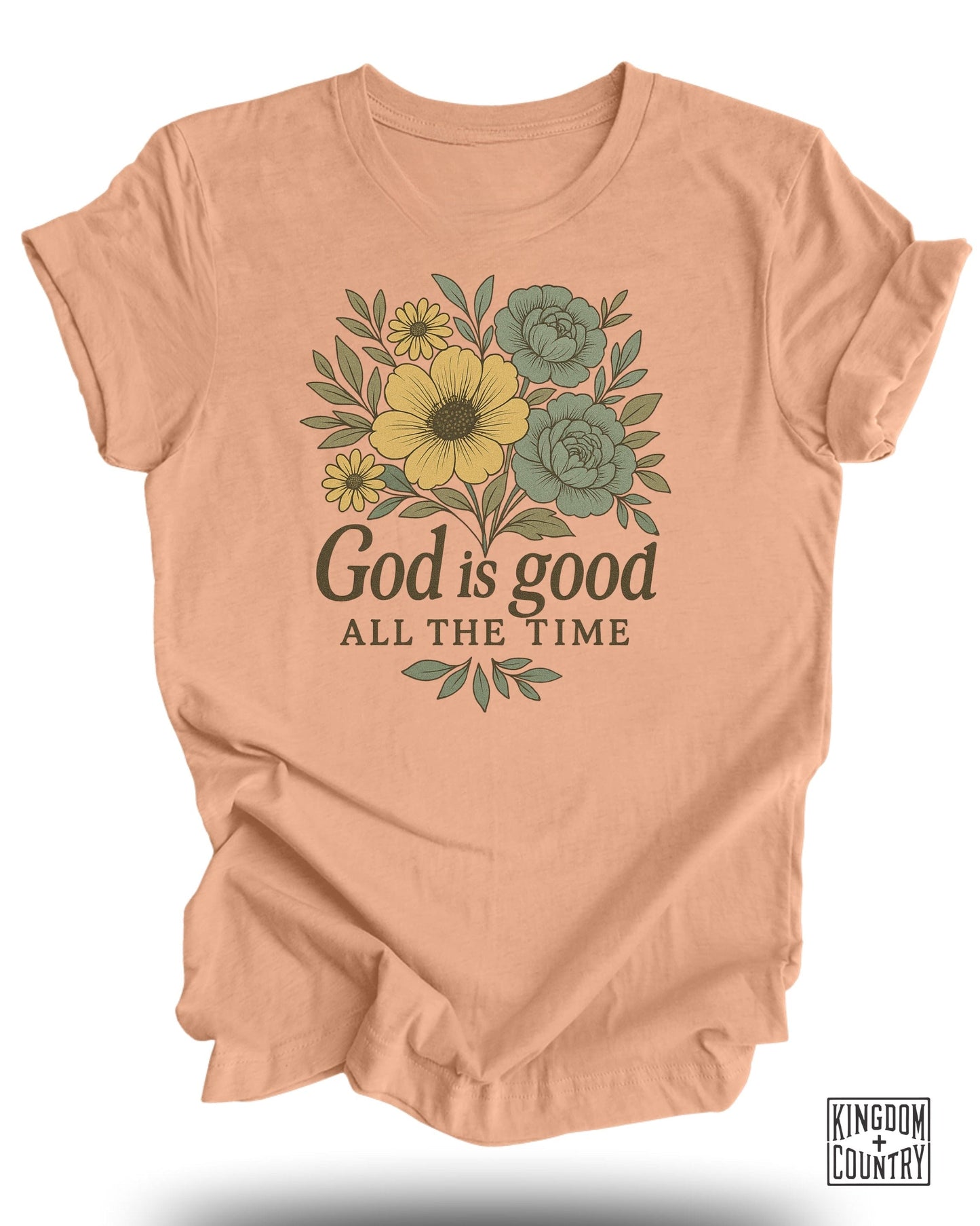 God is Good All The Time Floral Graphic Shirt product type