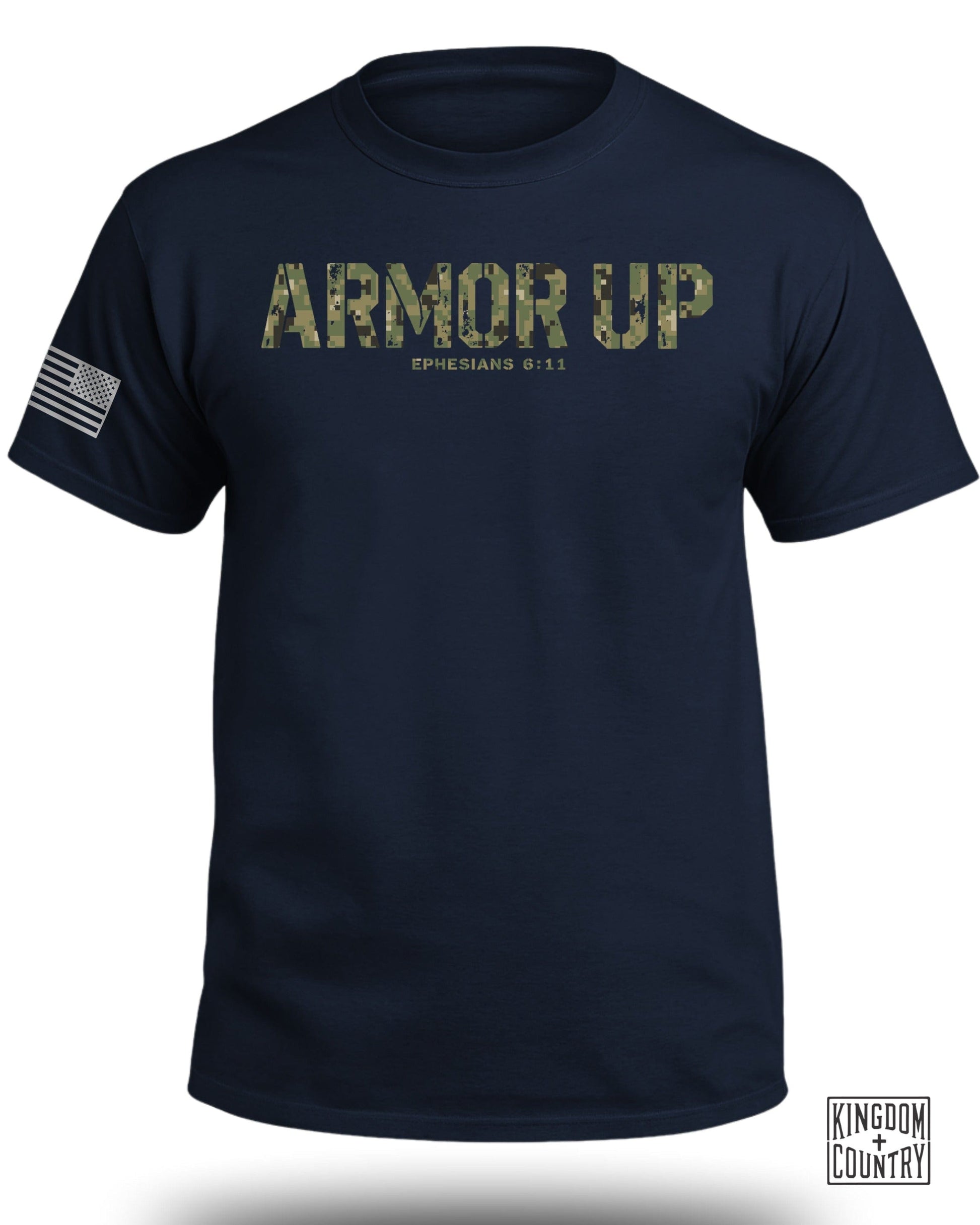 Armor Up Ephesians 6:11 American Flag T-Shirt