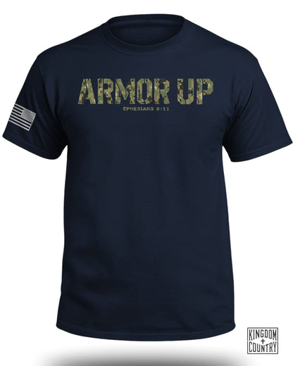 Armor Up Ephesians 6:11 American Flag T-Shirt