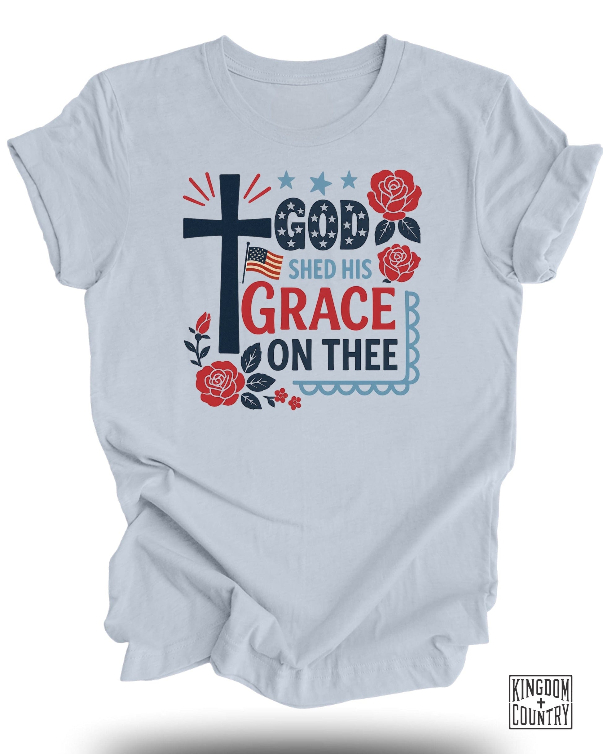 God Shed His Grace On Thee Cross Flowers Tee product
