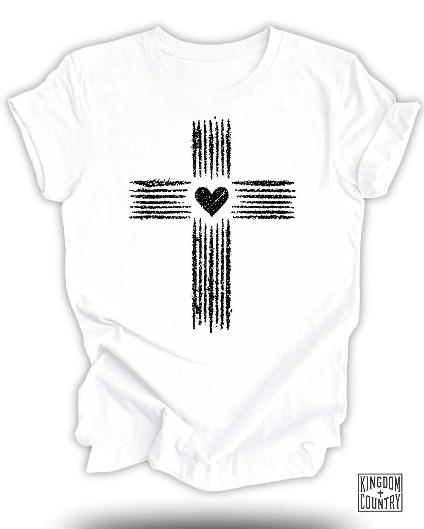 Cross with Heart Graphic White T-shirt product