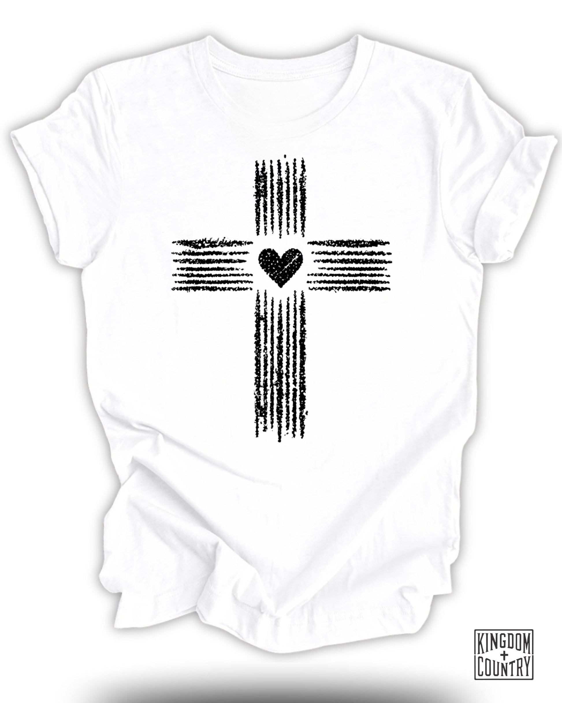 Cross with Heart Graphic White T-shirt product