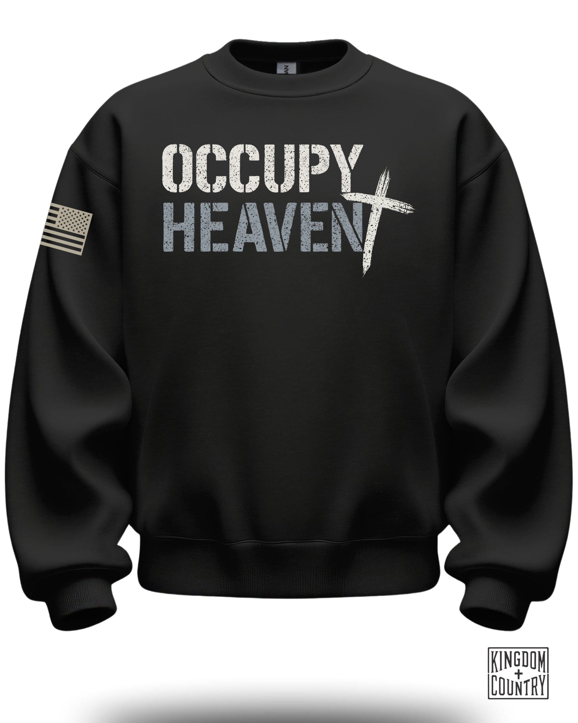 Occupy Heaven Cross Graphic Sweatshirt Clothing Product