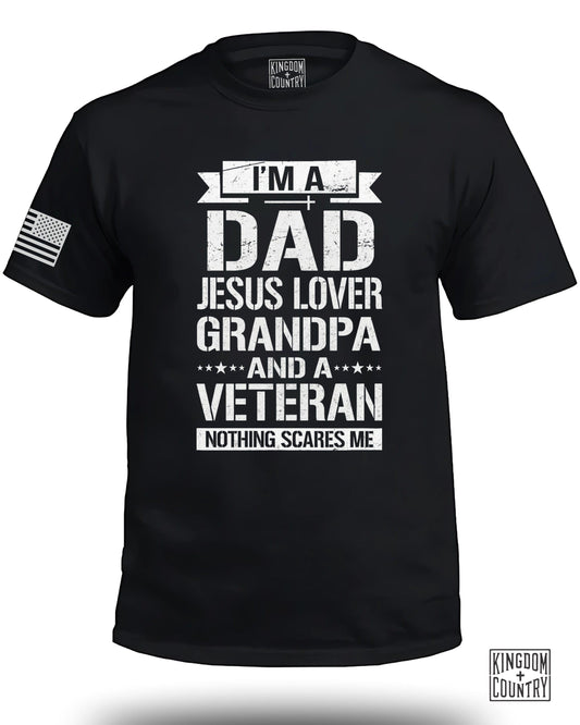 I'm a Dad Jesus Lover Grandpa Veteran T Shirt product type