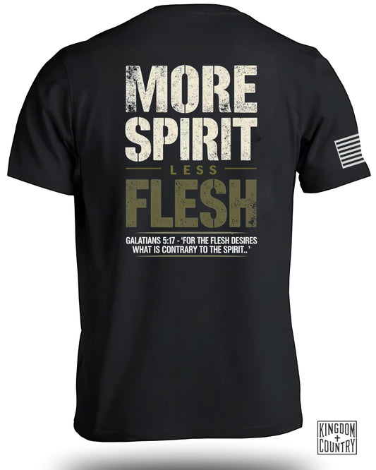 More Spirit Less Flesh Print Black Shirt product