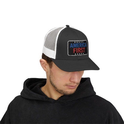America First Snapback Trucker Cap