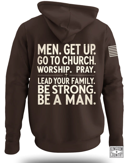 Men Inspirational Hoodie for Worship and Family Guidance