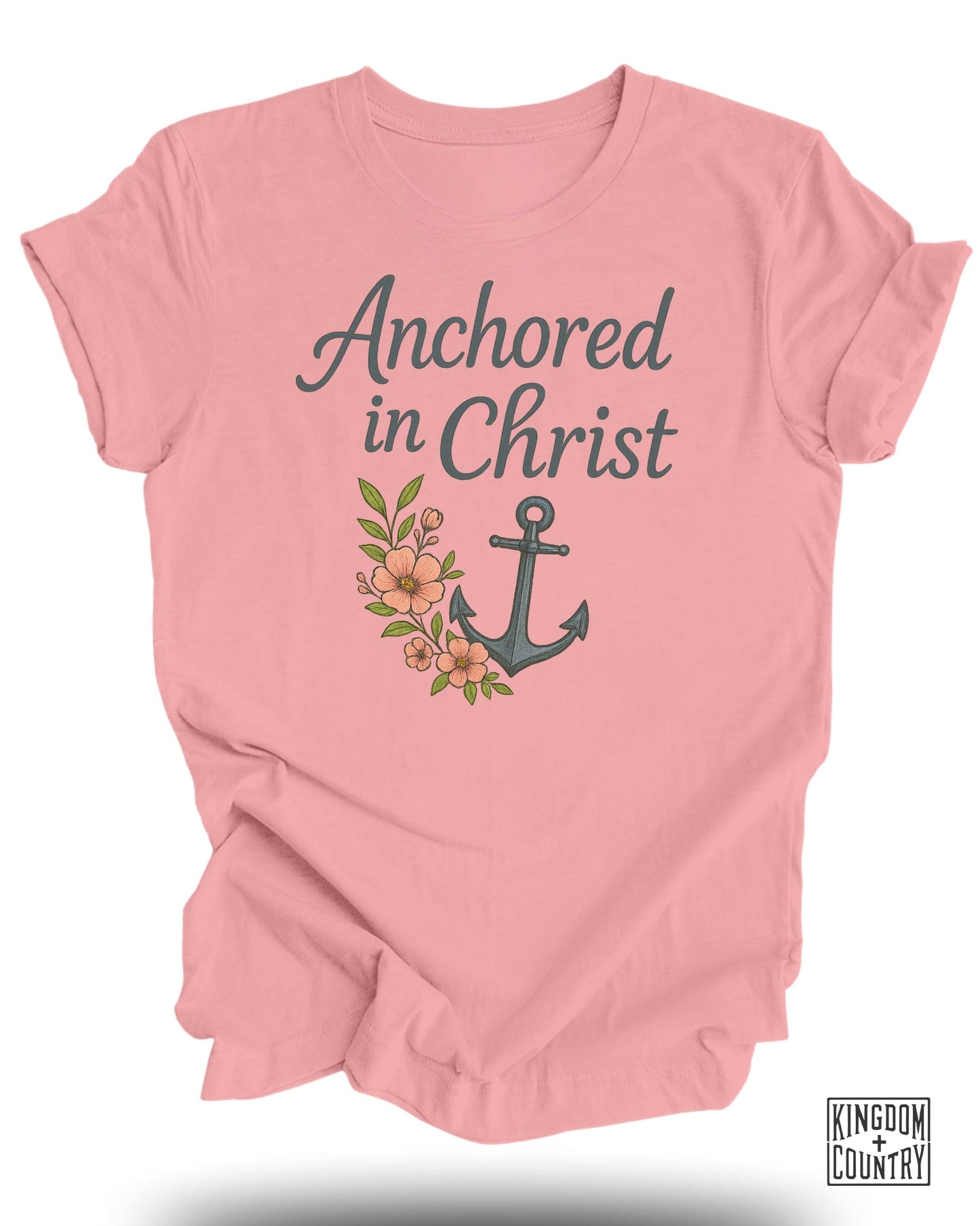 Anchored In Christ Floral Anchor Graphic Tee product