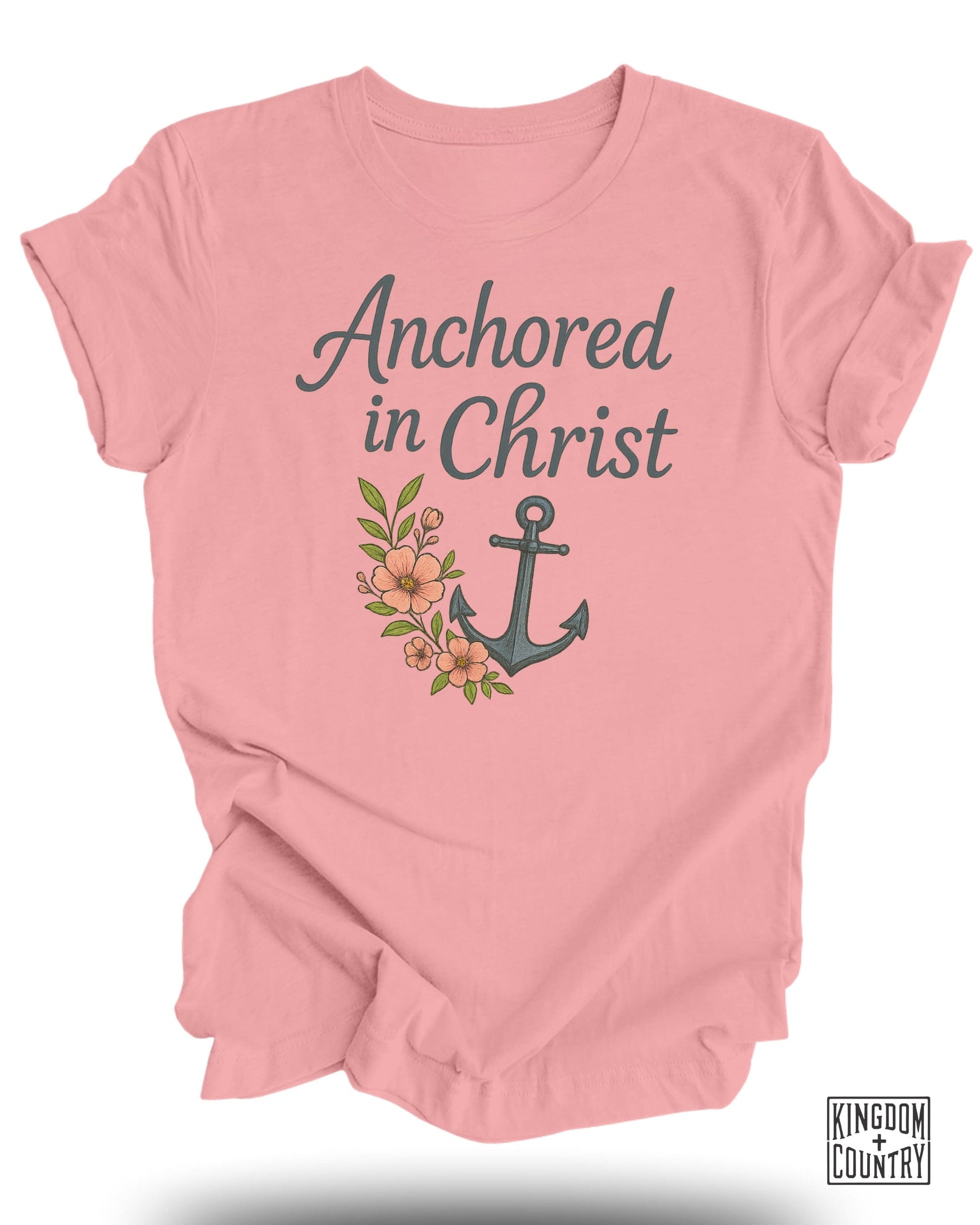 Anchored In Christ Floral Anchor Graphic Tee product
