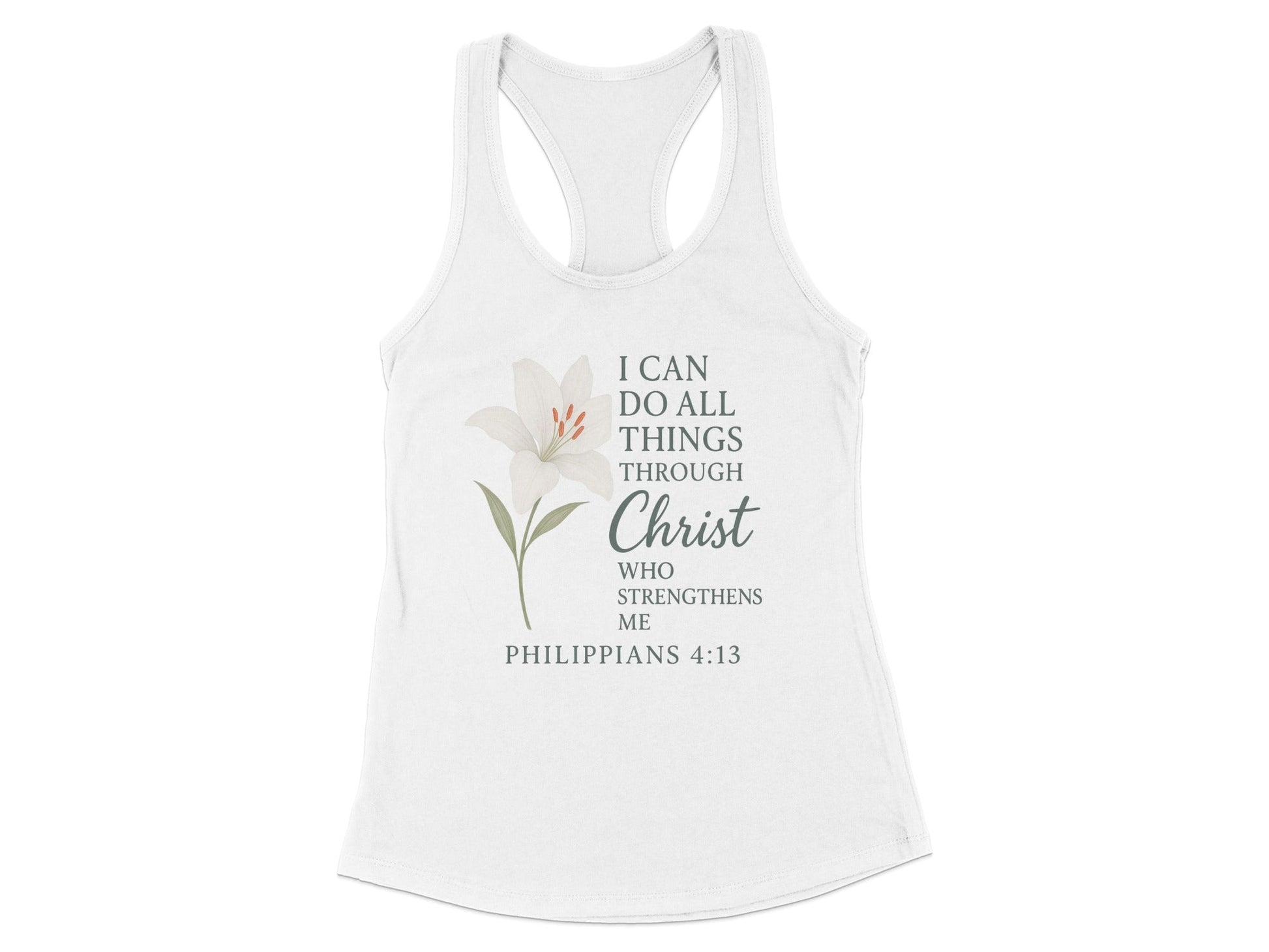 Inspirational Philippians 4:13 Design Tank Top product type