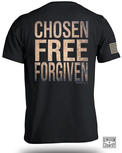 Chosen Free Forgiven Romans 8:1-2 Shirt product