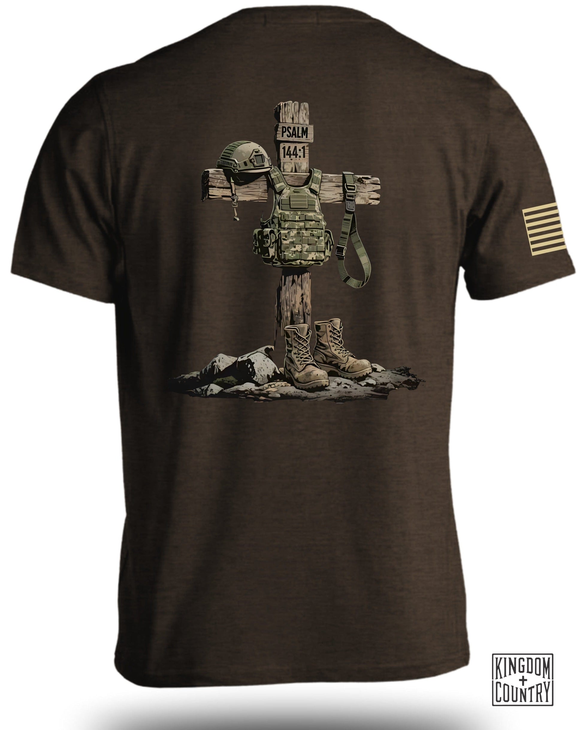 Psalm 144:1 Cross Military Graphic T-Shirt product type
