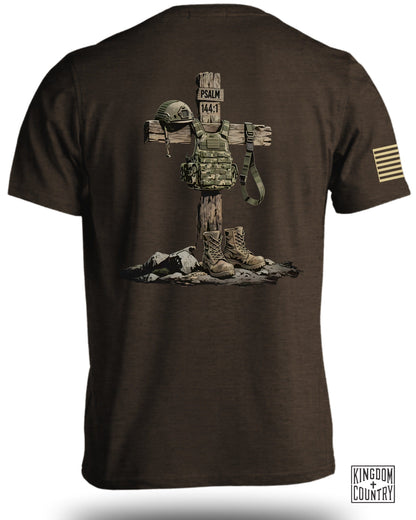 Psalm 144:1 Cross Military Graphic T-Shirt product type