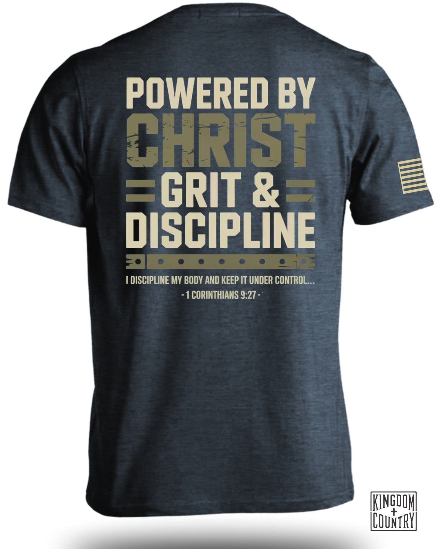 Powered by Christ Grit and Discipline T-shirt product